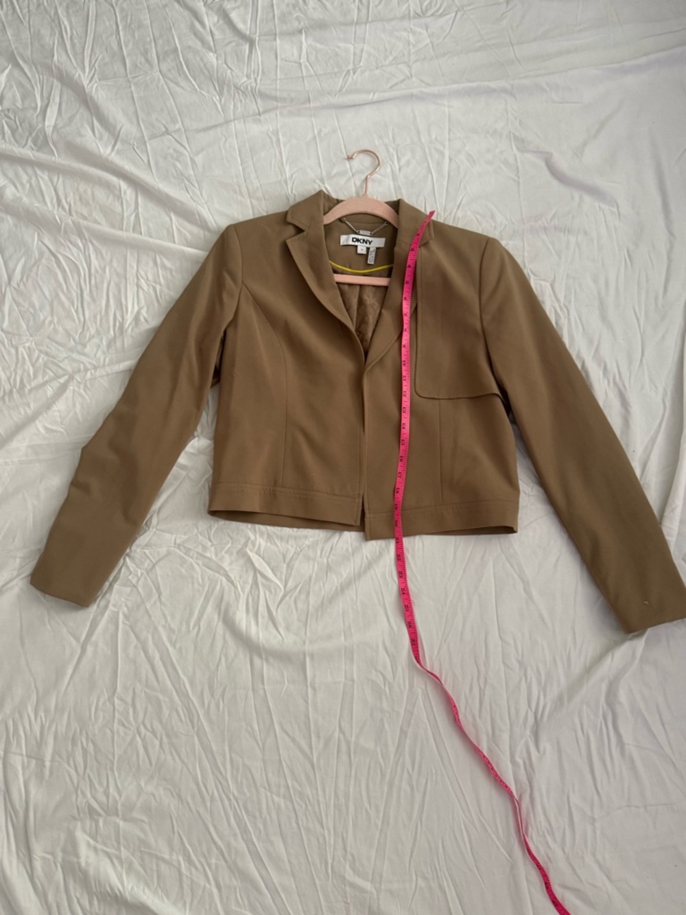 DKNY Cropped Tan Blazer Jacket Size 8